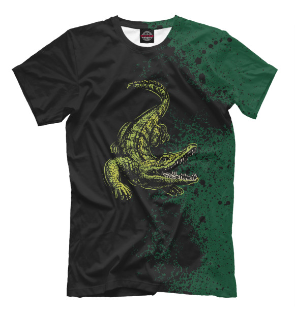 Мужская футболка с изображением Vintage Crocodile цвета Белый