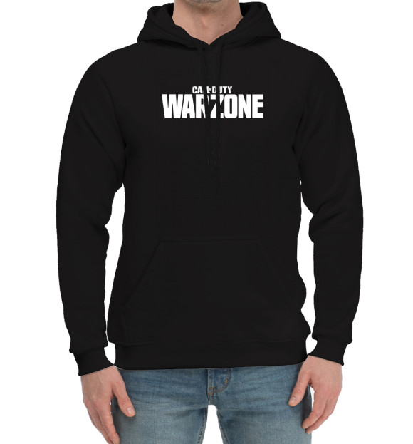 Мужской хлопковый худи с изображением Call of Duty  Warzone цвета Черный