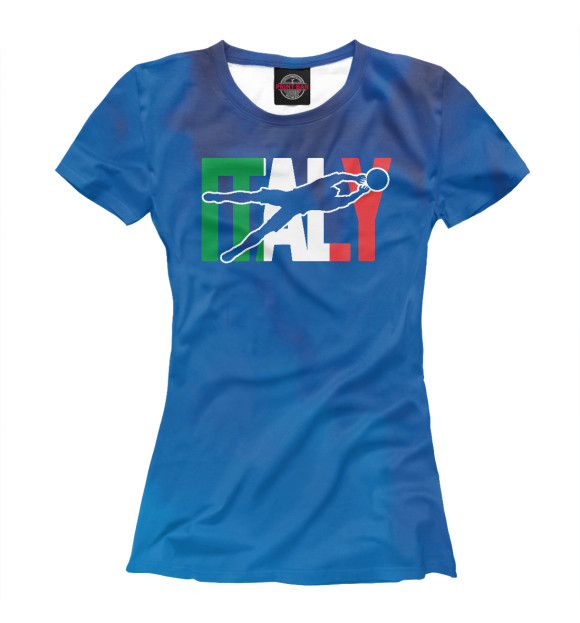 Футболка для девочек с изображением Italy Soccer цвета Белый