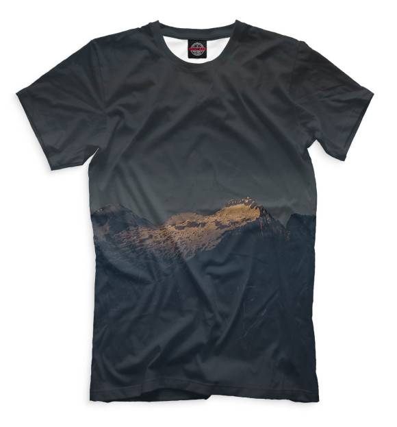 Мужская футболка с изображением Горы цвета Белый