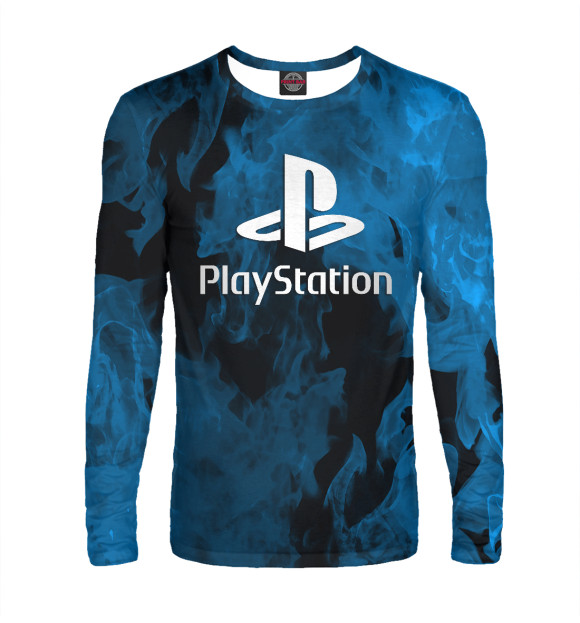 Мужской лонгслив с изображением Playstation цвета Белый