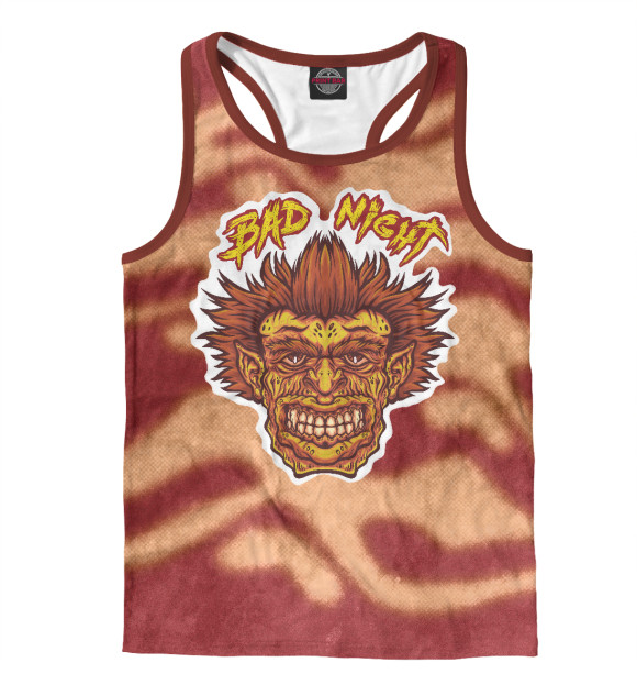 Мужская майка-борцовка с изображением Bad night цвета Белый