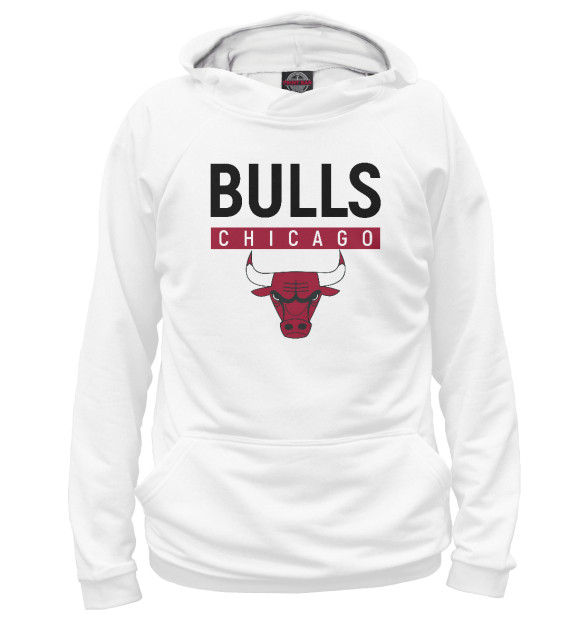 Женское худи с изображением Chicago Bulls цвета Белый