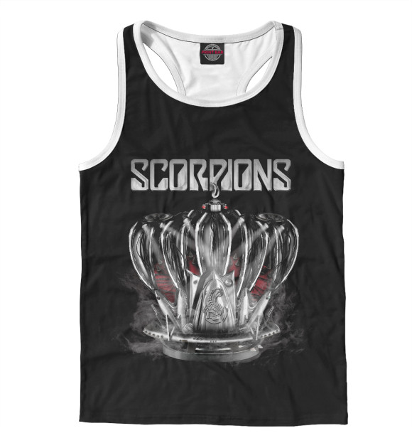 Мужская майка-борцовка с изображением Scorpions цвета Белый