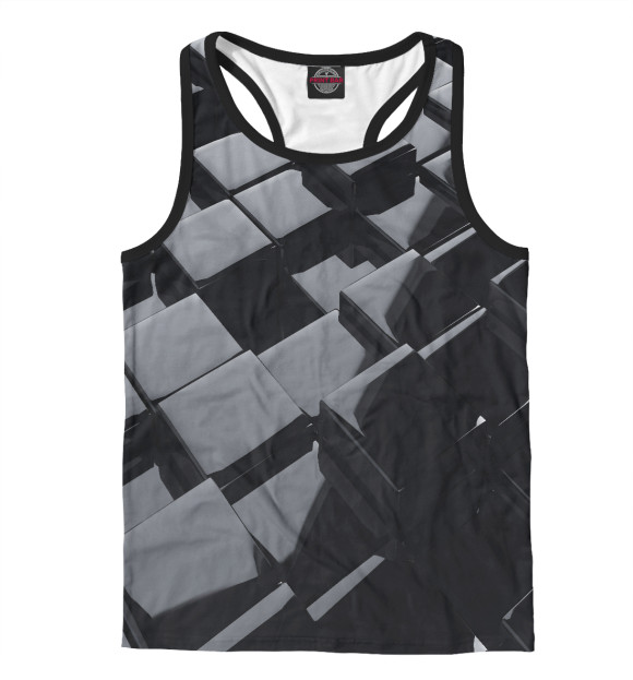 Мужская майка-борцовка с изображением Хромированные плиты цвета Белый