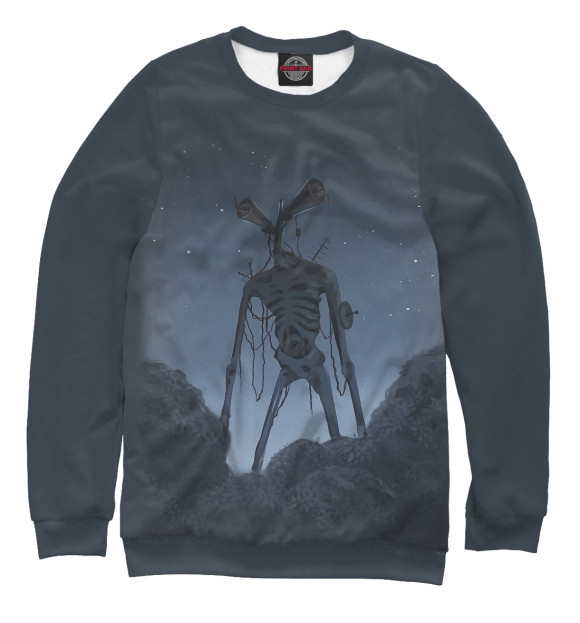 Женский свитшот с изображением Сиреноголовый цвета Белый