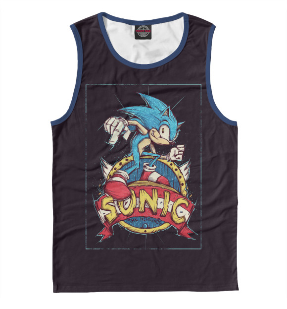 Мужская майка с изображением Соник цвета Белый