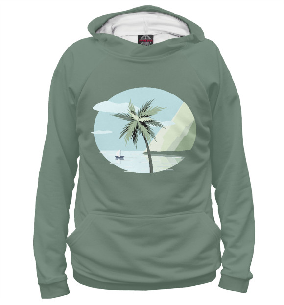 Мужское худи с изображением PalmTree цвета Белый