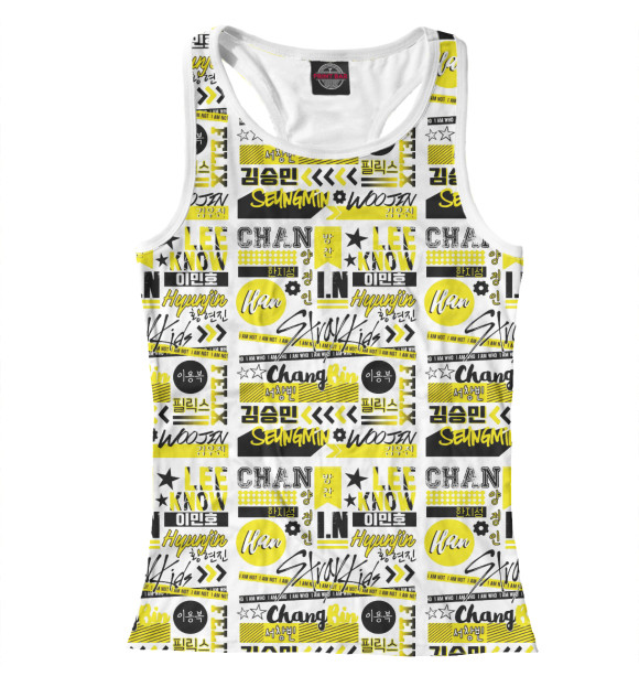 Женская майка-борцовка с изображением Stray Kids цвета Белый