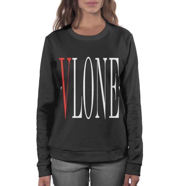 Женский свитшот с изображением VLONE Black цвета Белый
