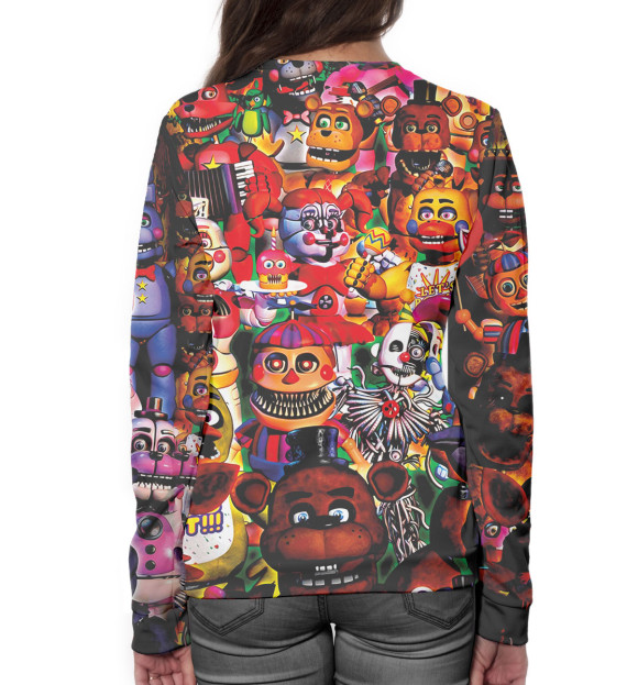 Женский свитшот с изображением fnaf цвета Белый