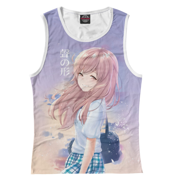 Майка для девочки с изображением Форма голоса цвета Белый