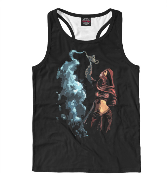 Мужская майка-борцовка с изображением Джинн-девушка цвета Белый