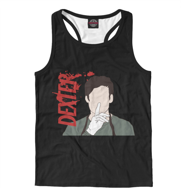 Мужская майка-борцовка с притом Dexter цвета Белый Мужская майка-борцовка с изображением Dexter цвета Белый