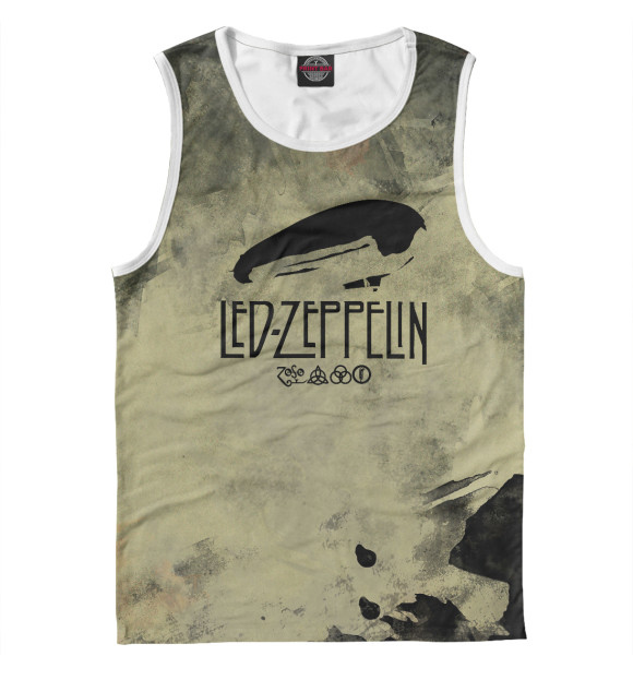 Мужская майка с притом Led Zeppelin цвета Белый Мужская майка с изображением Led Zeppelin цвета Белый