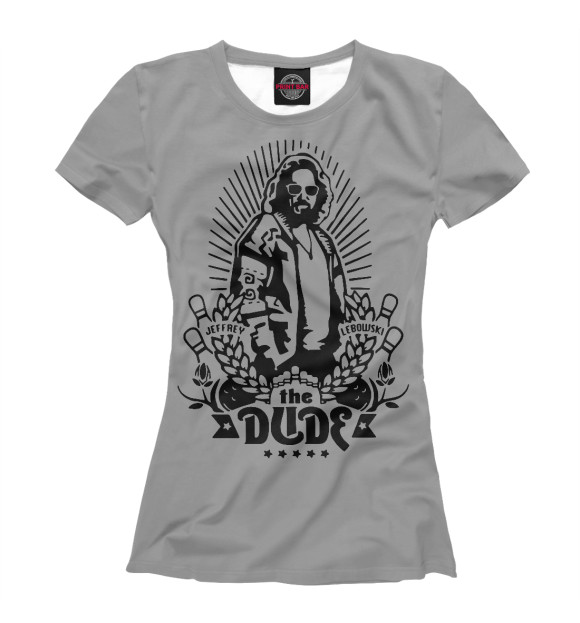 Футболка для девочек с изображением The dude цвета Белый