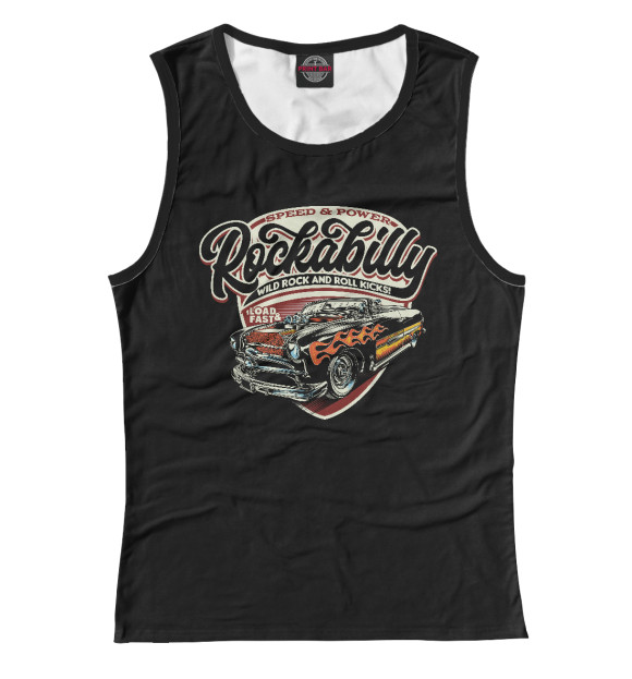 Майка для девочки с изображением Rockabilly Car цвета Белый