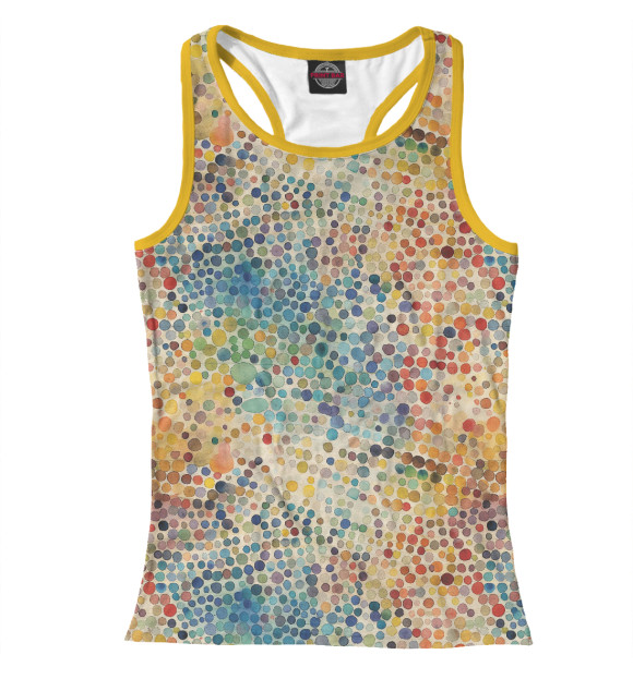 Женская майка-борцовка с изображением Разноцветный горох цвета Белый