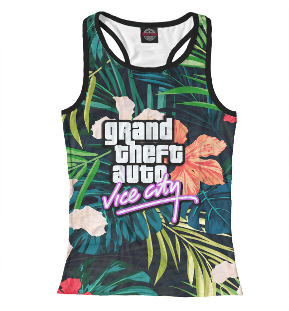 Женская майка-борцовка с изображением GTA Vice City цвета Белый