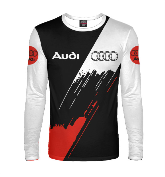 Мужской лонгслив с изображением Audi цвета Белый