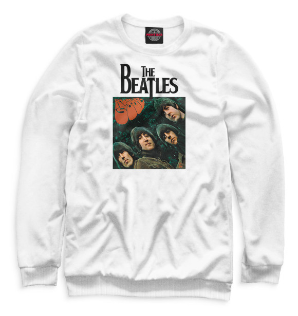 Мужской свитшот с изображением Rubber Soul - The Beatles цвета Белый