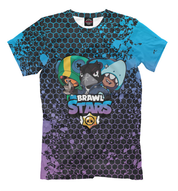 Мужская футболка с изображением Brawl Stars trio цвета Белый