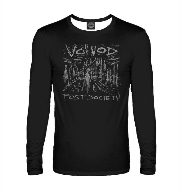 Мужской лонгслив с изображением Voivod цвета Белый