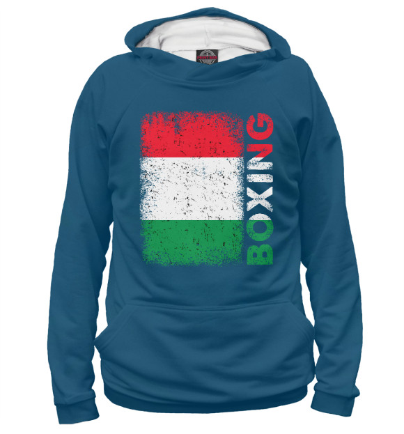 Мужское худи с изображением Vintage Italian Flag Boxing цвета Белый