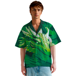 Мужская гавайская рубашка Green dragon