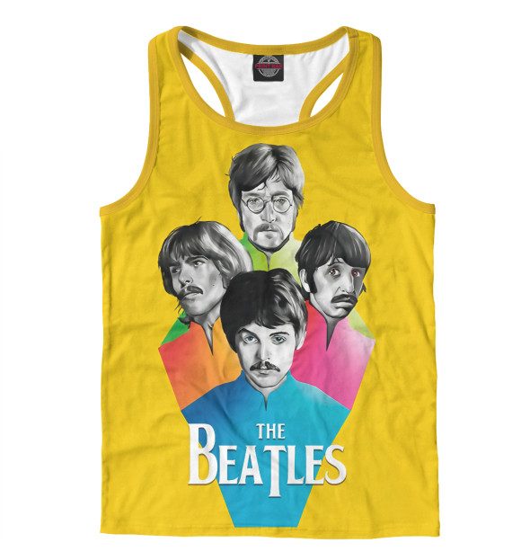 Мужская майка-борцовка с изображением The Beatles цвета Белый