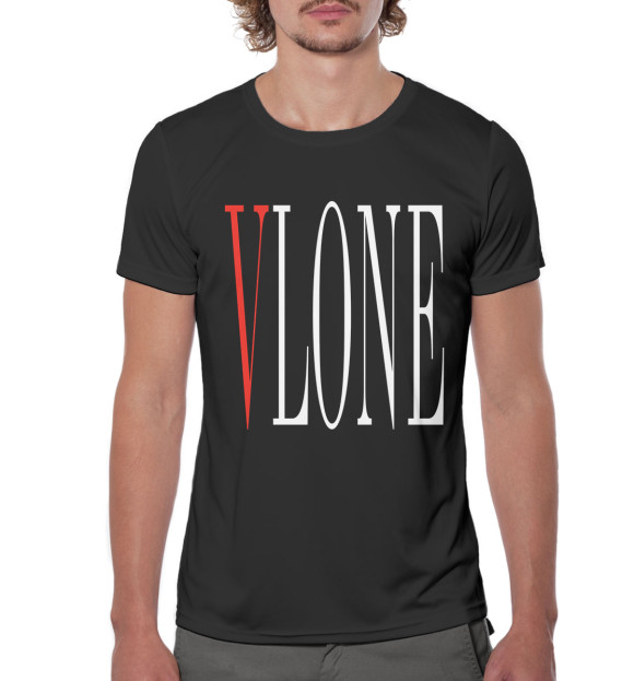 Мужская футболка с изображением VLONE Black цвета Белый