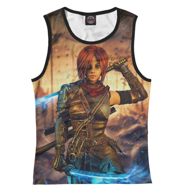 Майка для девочки с притом Holy Warrior Elina цвета Белый Майка для девочки с изображением Holy Warrior Elina цвета Белый