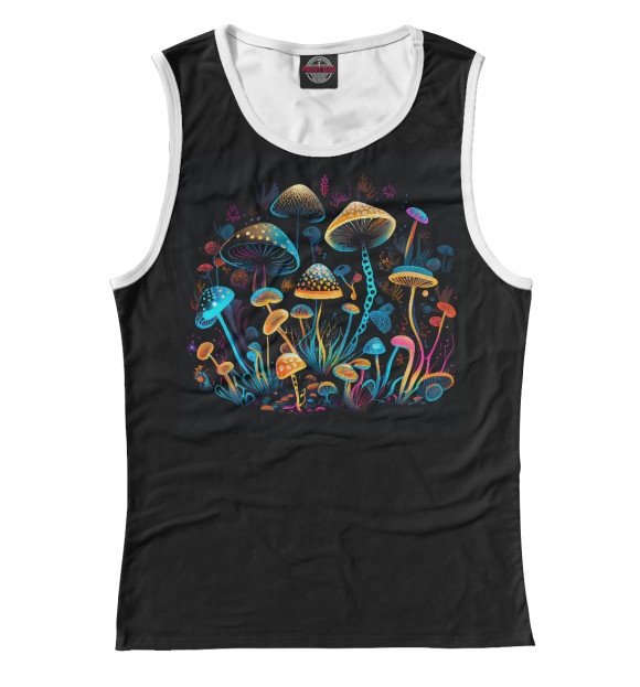 Майка для девочки с изображением Magic mushrooms цвета Белый