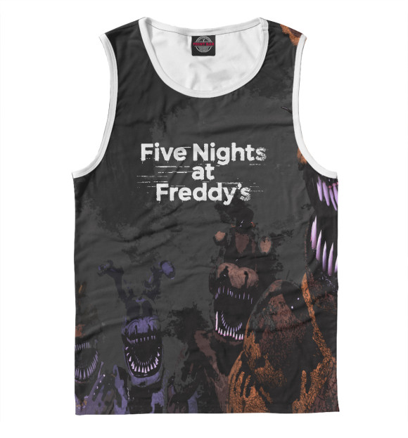 Мужская майка с изображением Five Nights at Freddy’s цвета Белый