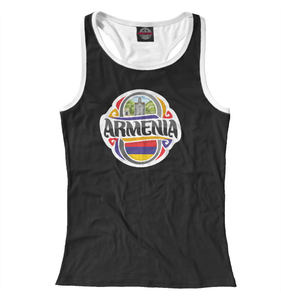 Женская майка-борцовка с изображением Армения цвета Белый
