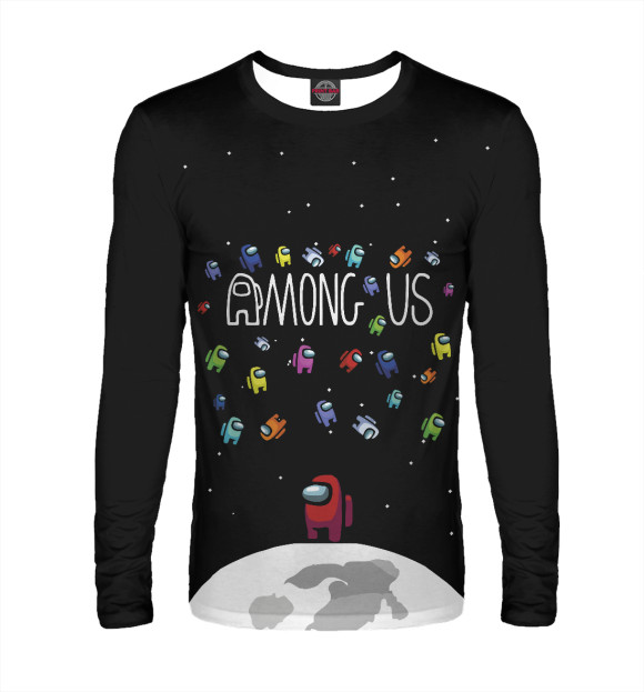 Мужской лонгслив с изображением Among Us цвета Белый