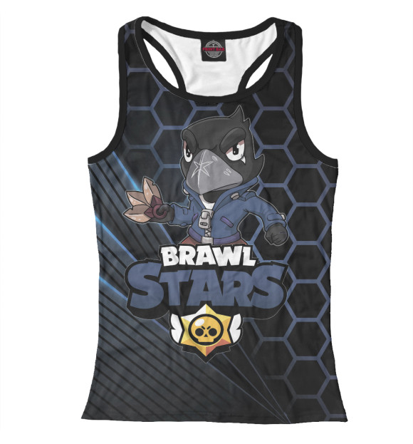 Женская майка-борцовка с изображением Brawl Stars цвета Белый