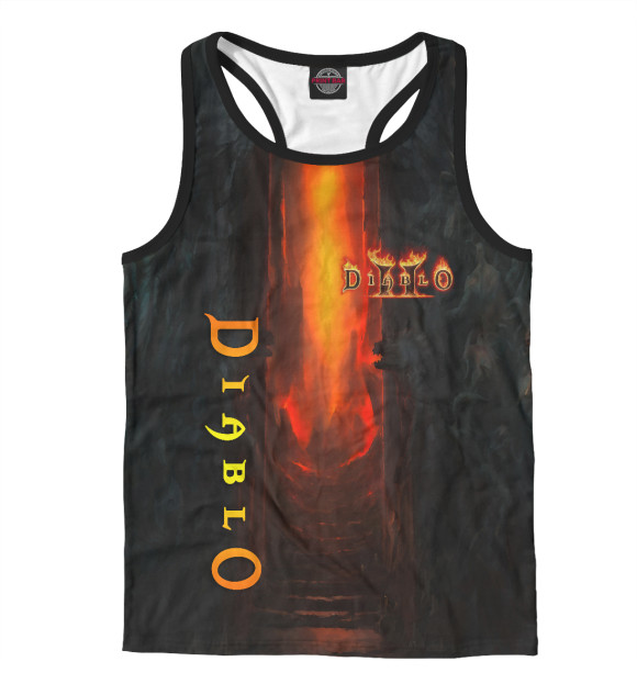 Мужская майка-борцовка с изображением Diablo 2 цвета Белый