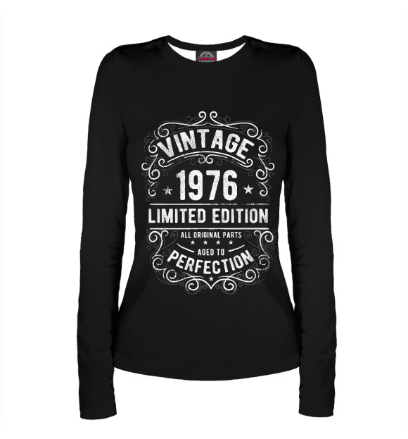 Женский лонгслив с изображением Vintage 1976 цвета Белый
