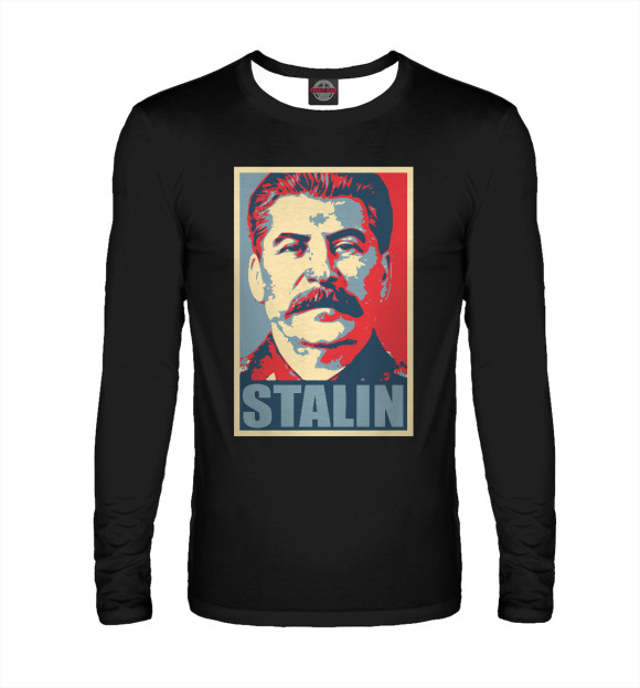 Мужской лонгслив с изображением Stalin цвета Белый