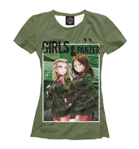 Женская футболка с изображением Девушки и танки цвета Белый
