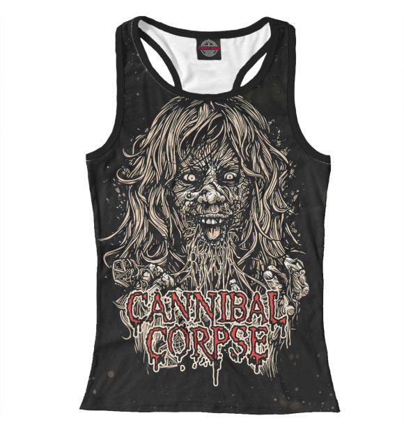 Женская майка-борцовка с притом Cannibal Corpse цвета Белый Женская майка-борцовка с изображением Cannibal Corpse цвета Белый
