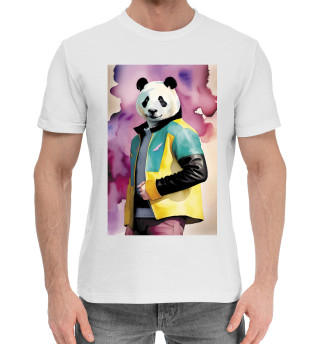 Хлопковая футболка для мальчиков Чувак-панда в модной куртке