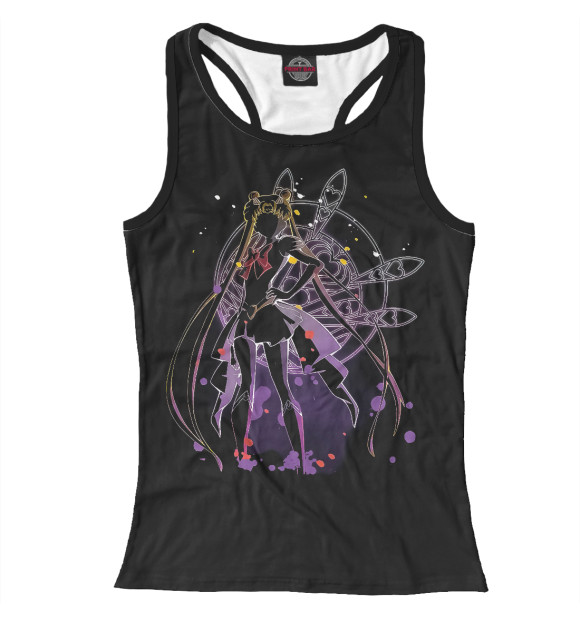 Женская майка-борцовка с изображением Sailor Moon цвета Белый