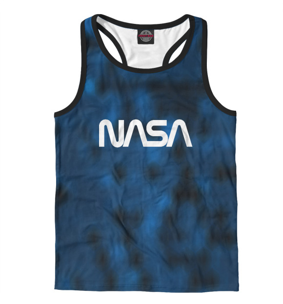 Мужская майка-борцовка с изображением NASA +Space цвета Белый