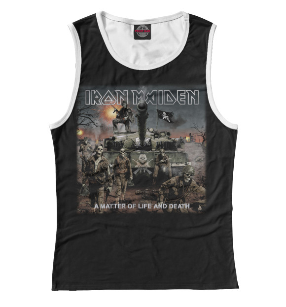Женская майка с изображением Ironmaiden цвета Белый