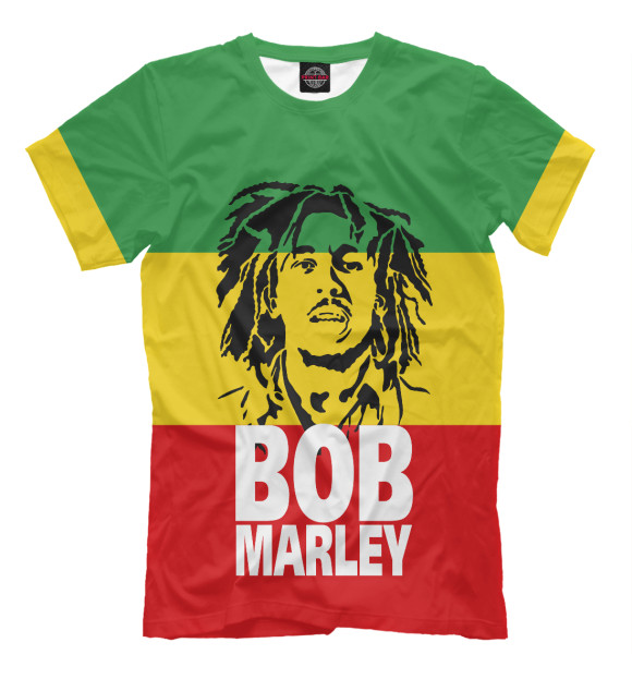 Мужская футболка с изображением Bob Marley цвета Белый