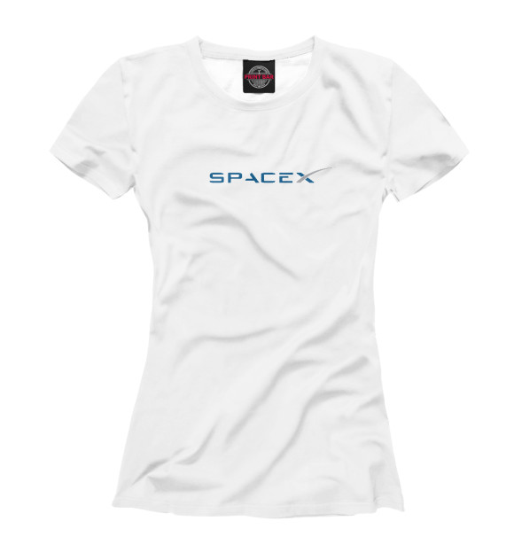 Женская футболка с изображением Spacex цвета Белый