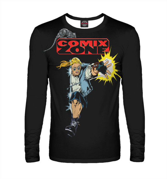 Мужской лонгслив с изображением Comix Zone цвета Белый