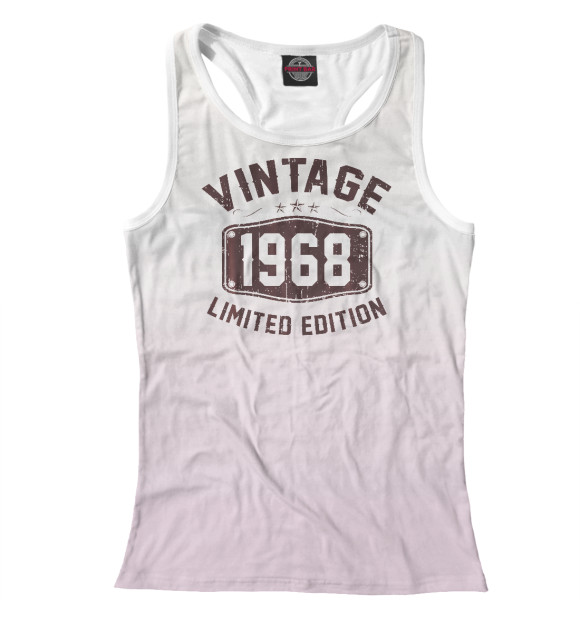 Женская майка-борцовка с изображением Vintage 1968 цвета Белый